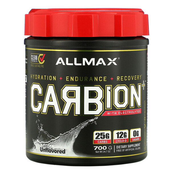 ALLMAX Nutrition‏, CARBion+ مزود بالإلكتروليتات، من دون نكهة، 24.7 أونصة (700 جم)