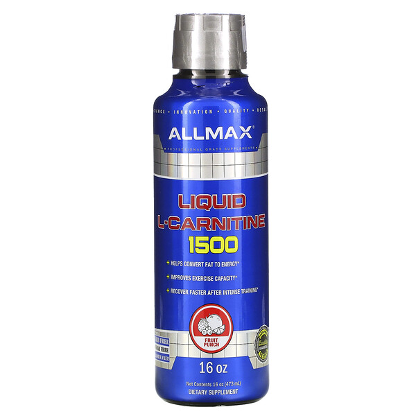 ALLMAX Nutrition‏, ل-كارنيتين سائل 1500، كوكتيل فواكه، 16 أونصة (473 مل)