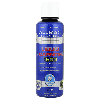 ALLMAX, L-carnitina líquida 1500, frambuesa azul, 473 ml (16 oz)
