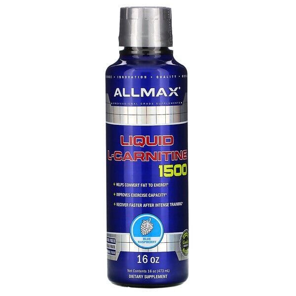 ALLMAX Nutrition, Liquid L-Carnitine 1500, Blue Raspberry, 16 oz (473 ml)