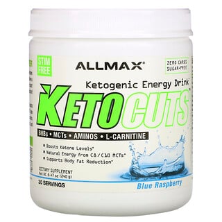 ALLMAX Nutrition, KetoCuts，生酮能量飲品，藍色覆盆子味，8.47 盎司（240 克）