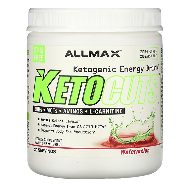 ALLMAX Nutrition‏, KetoCuts, Ketogenic Energy Drink, Watermelon, 8.47 oz (240 g)