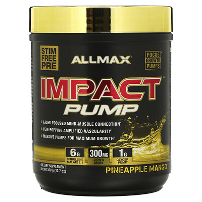 

ALLMAX Impact Pump, ананас и манго, 360 г (12,7 унции)