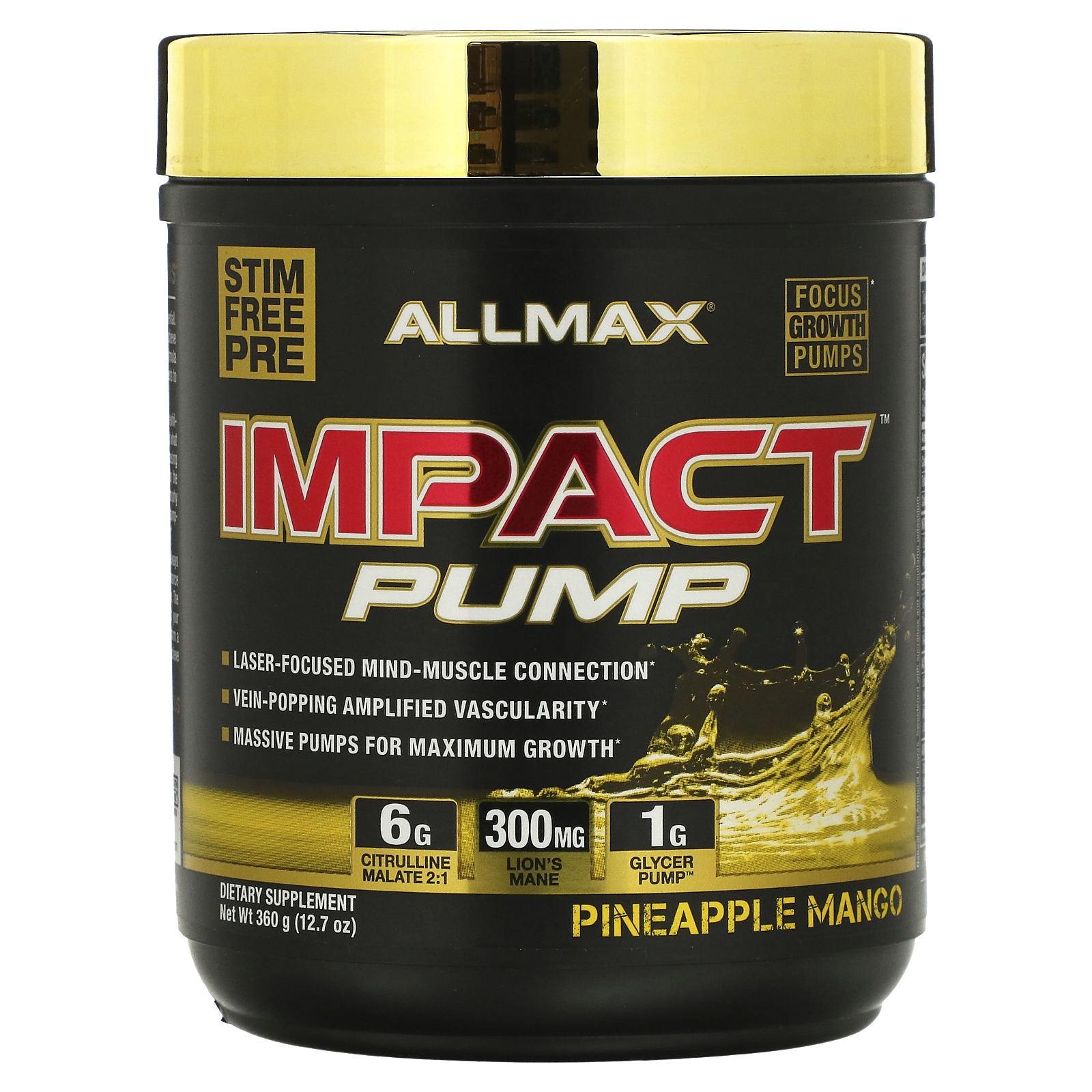 ALLMAX (올맥스), IMPACT™ PUMP, 파인애플 망고, 360g(12.7oz) (판매가 중단된 상품)