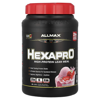 ALLMAX, Hexapro™, magas fehérjetartalmú sovány liszt, eper, 2 font (907 g)