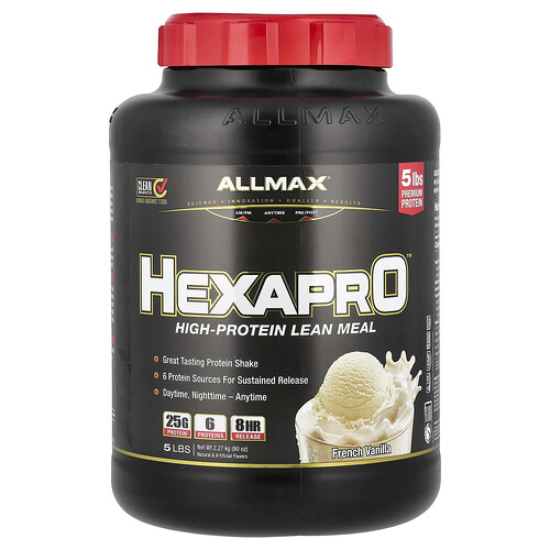 ALLMAX, Hexapro™, High-Protein Lean Meal, proteinreiche, magere Mahlzeit, Französische Vanille, 2,27 kg (5 lbs.)