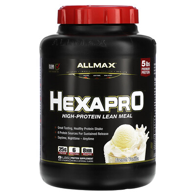 

ALLMAX Hexapro смесь из 6 протеинов ультрапремиального качества французская ваниль 2 27 кг (5 фунтов)