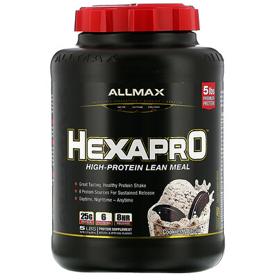 ALLMAX Nutrition Hexapro, высокобелковое обезжиренное питание, вкус печенья со сливками. 2,27 кг (5 фунтов)