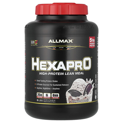 ALLMAX, Hexapro, alimento magro con alto contenido de proteínas, Galletas y crema, 2,27 kg (5 lb)