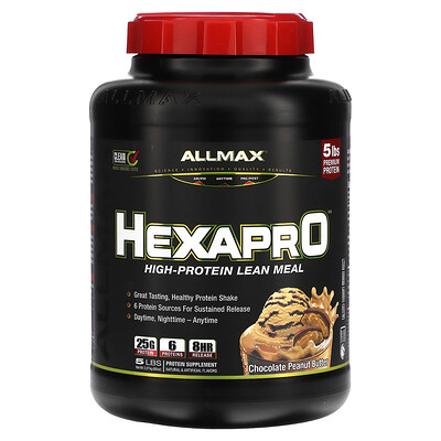 

ALLMAX Hexapro High-Protein Lean Meal Chocolate Peanut Butter 5 lbs (2.27 kg)
