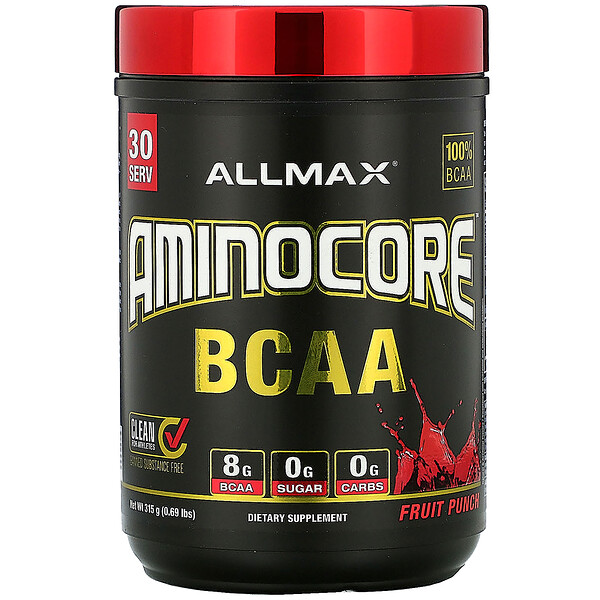 ALLMAX Nutrition‏, الأحماض الأمينية متشعبة السلسلة من AMINOCORE، كوكتيل فواكه، 0.69 رطل (315 جم)