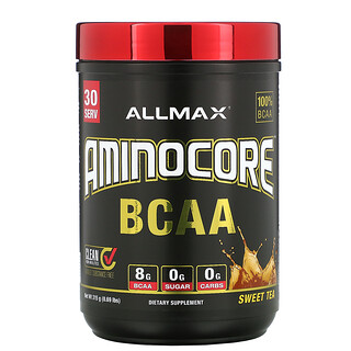 ALLMAX Nutrition, AMINOCORE 系列支鏈氨基酸，甜茶味，0.69 磅（315 克）