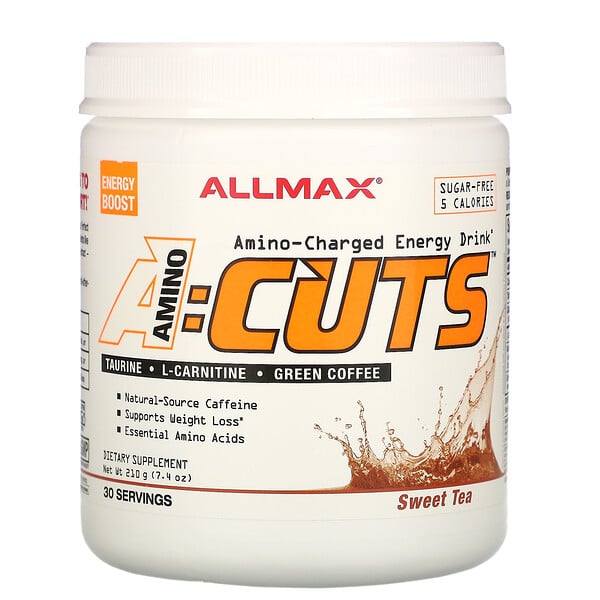 ALLMAX Nutrition, AMINOCUTS (ACUTS) 減重支鏈氨基酸，含氨基酸的能量飲品，甜茶味，7.4 盎司（210 克）