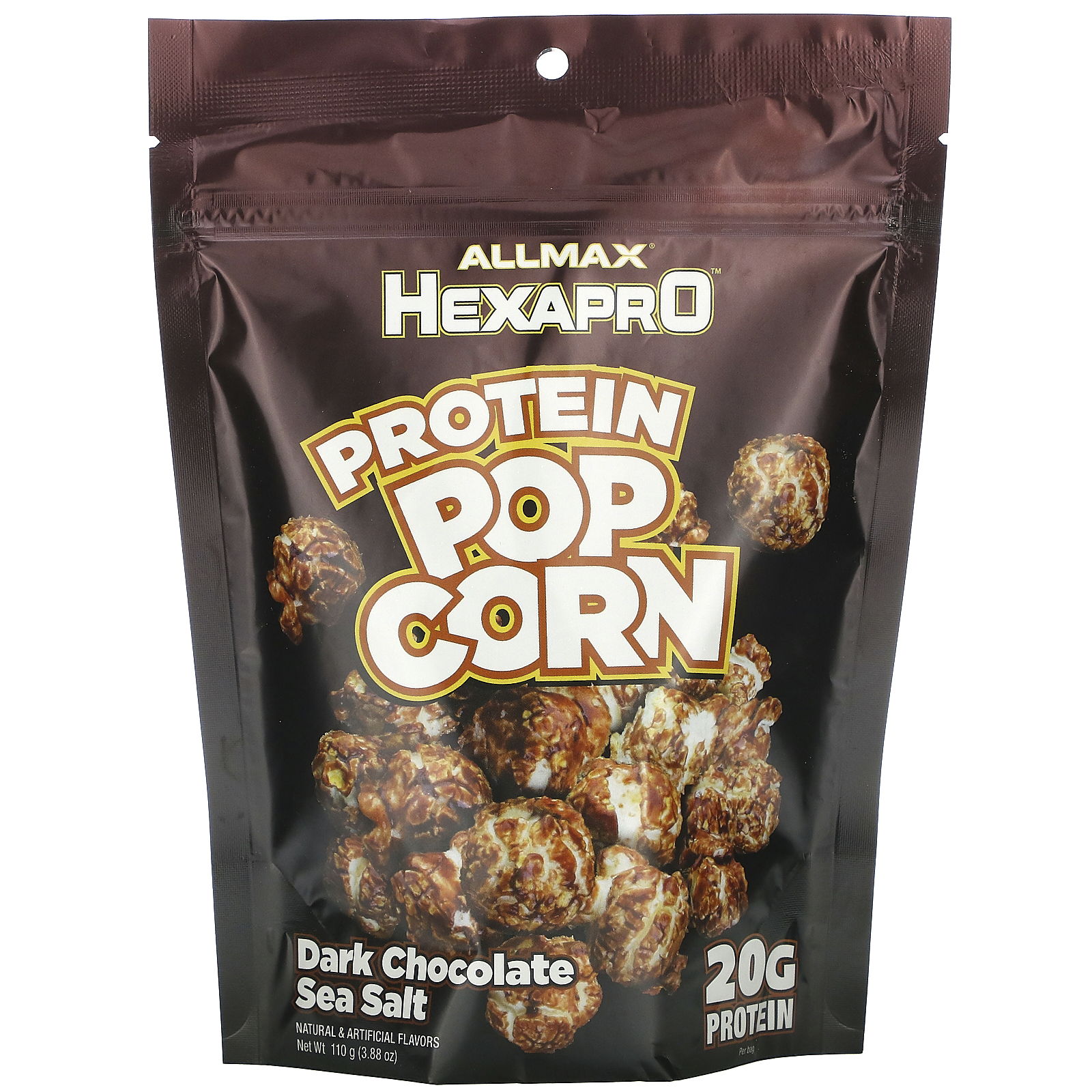 ALLMAX (올맥스), Hexapro Protein Popcorn, Dark Chocolate Sea Salt, 3.88 oz (110 g) (판매가 중단된 상품)