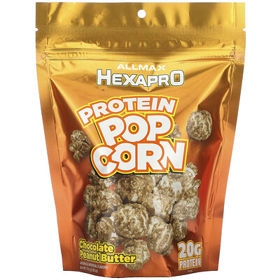 

ALLMAX Nutrition HEXAPRO Protein Popcorn, шоколадно-арахисовая паста, 110 г (3,88 унции)