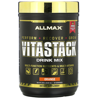ALLMAX Nutrition VITASTACK Drink Mix, Orange, 8.8 oz (250 g)