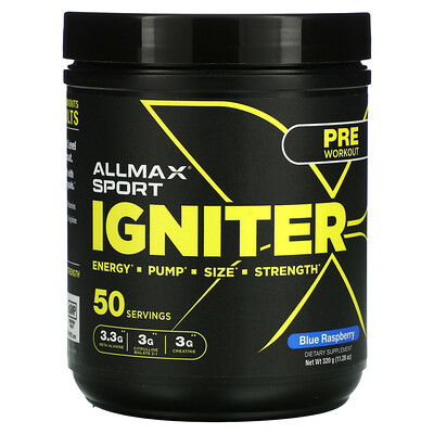 

ALLMAX Igniter, перед тренировкой, с голубой малиной, 320 г (11,28 унции)