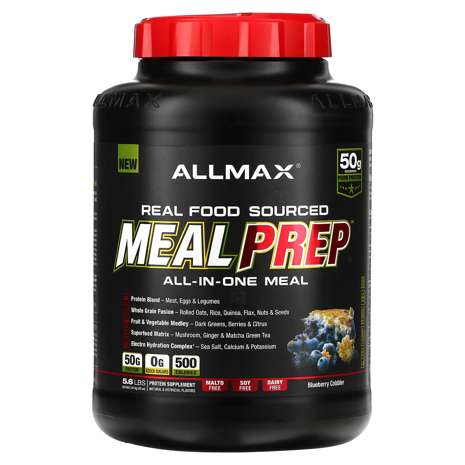 ALLMAX (올맥스), 천연 식품 성분 Meal Prep, 식사 대용, 블루베리 코블러, 2.54kg(5.6lb) (판매가 중단된 상품)