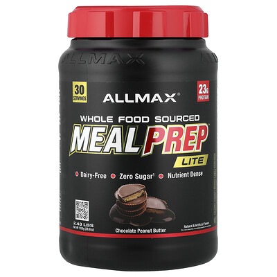 ALLMAX, Meal Prep™ Lite, Chocolate y mantequilla de maní, 38,8 oz (2,43 lb)