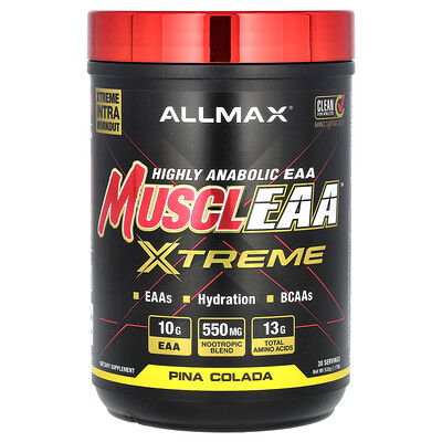 ALLMAX, MUSCLEAA™ Xtreme, Piña colada, 532 g (1,17 lb)