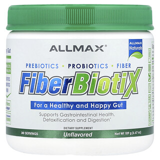 ALLMAX, FiberBiotiX, Unflavored, geschmacksneutral, 189 g (6,67 oz.)