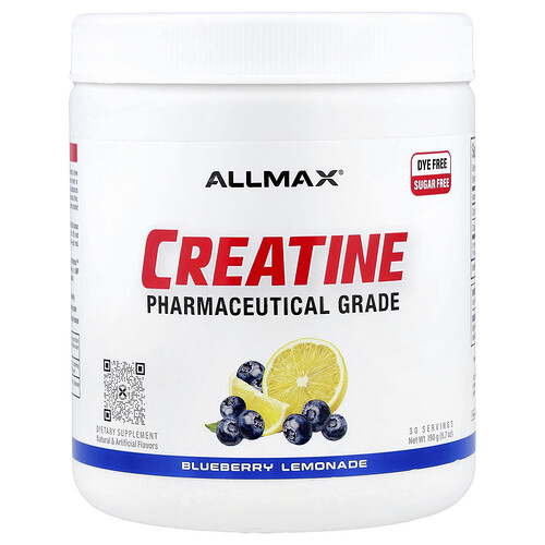 Allmax Creatine, Pharmaceutical Grade, Blueberry Lemonade, 6.7 oz (190 g)