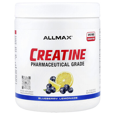 ALLMAX, Creatina, Calidad farmacéutica, Limonada de arándano azul, 190 g (6,7 oz)