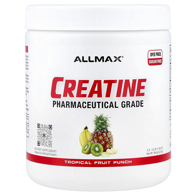 ALLMAX, Creatina, Calidad farmacéutica, Ponche de frutas tropicales, 190 g (6,7 oz)