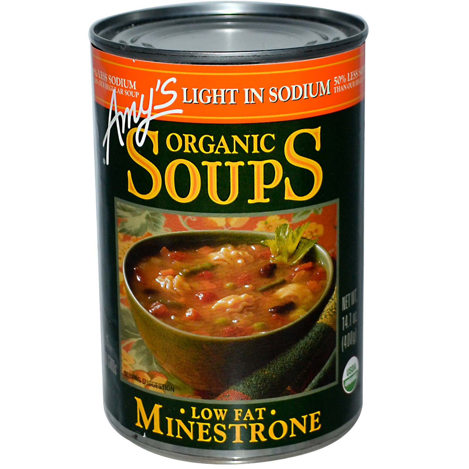 Amy's, Organic Soups, Low Fat Minestrone, Light in Sodium, 14.1 oz (400 ...
