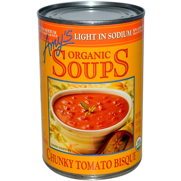 Amy's, Органические Супы, Томатный Суп, с Низким Содержанием Соли 14.5 унции (411 г)