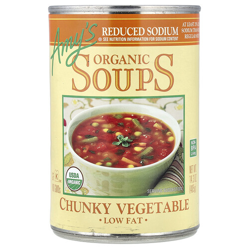 Amy's, Organic Soups, Chunky Vegetable, Low Fat, Reduced Sodium, 14.3 oz (405 g)