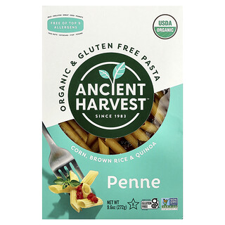 Ancient Harvest‏, פסטה אורגנית ללא גלוטן, פנה, עשויה מתירס, אורז מלא וקינואה, 272 גרם (9.6 אונקיות)