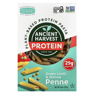 Ancient Harvest‏, פסטה חלבון על בסיס צמחים, עדשים ירוקות וקינואה פנה, 272 גרם (9.6 אונקיות)