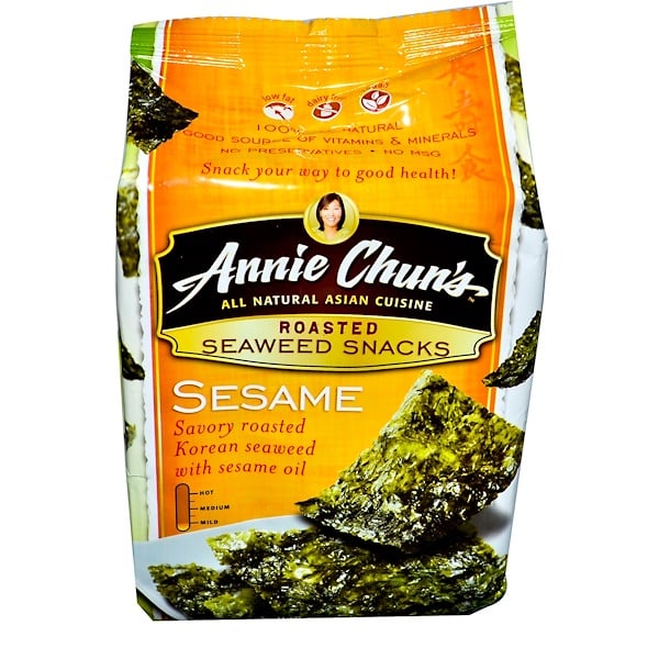 Annie Chun's, Легкая закуска из жареных водорослей с кунжутом, 0,35 унции (10 г) (Discontinued Item) 