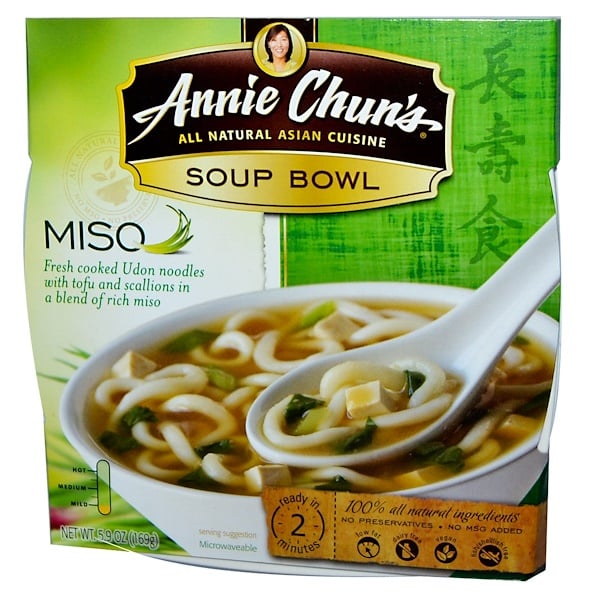 Annie Chun's, Тарелка супа, мисо, мягкий, 5,9 унции (169 г)