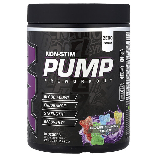 ABE, Non-Stim Pump Pre Workout, Sour Gummy Bear, 17.63 oz (500 g)