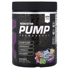 Non-Stim Pump перед тренуванням, кислі жувальні ведмедики, 500 г (17,63 унції)