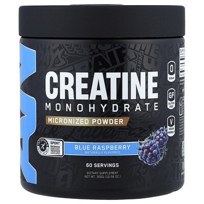 Product Image for ABE, Creatine Monohydrate, Micronized Powder, Blue Raspberry, 10.58 oz (300 g)