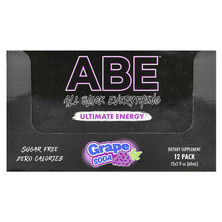 ABE, Ultimate Energy, Grape Soda, Traubensoda, 12er Pack, je 60 ml (2 fl. oz..)