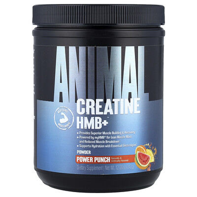 Animal, Creatina HMB+™ en polvo, Suplemento energético, 342 g (12,06 oz)