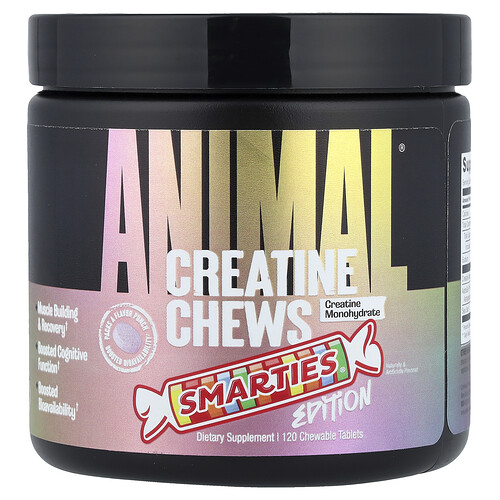 Animal Creatine Chews - Smarties Edition - 120 Chewable Tablets (30 Servings)