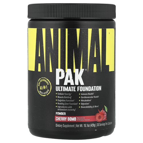 Animal, Animal Pak Powder, The Ultimate Training Foundation, Cherry Bomb, 429 g (15,1 oz.)