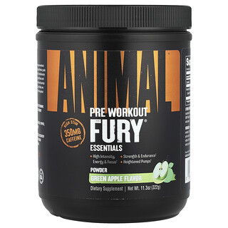Animal, Fury® Essentials, Pré-treino, Maçã Verde, 322 g (11,3 oz)