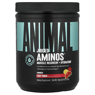 Animal, Juiced Aminos® en polvo, Recuperación muscular e hidratación, Ponche de frutas, 369 g (0,81 lb)