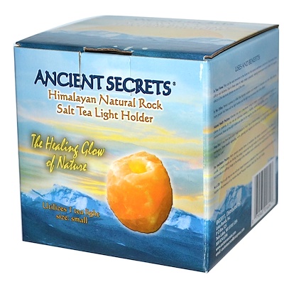 Ancient Secrets, Lotus Brand Inc. 喜馬拉雅天然鹽燈茶光燈座, 小號, 茶光1