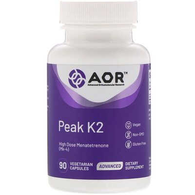 Advanced Orthomolecular Research AOR Peak K2, 90 вегетарианских капсул