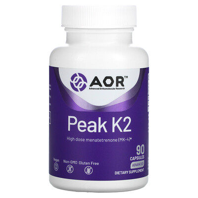 

Advanced Orthomolecular Research AOR Peak K2, 90 вегетарианских капсул