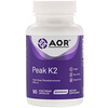 Advanced Orthomolecular Research AOR, Peak K2, 90 capsules végétariennes
