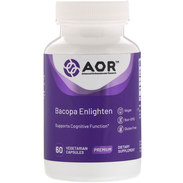 Advanced Orthomolecular Research AOR‏, Bacopa Enlighten, 60 כמוסות צמחיות