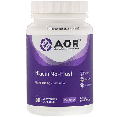 

Advanced Orthomolecular Research AOR Niacin No-Flush, 90 растительных капсул